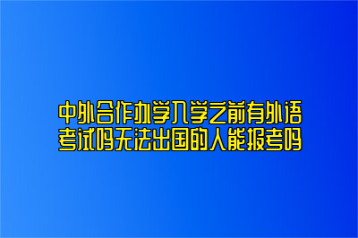 中外合作办学入学之前有外语考试吗无法出国的人能报考吗