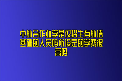 中外合作办学是仅招生有外语基础的人员吗所设定的学费很高吗