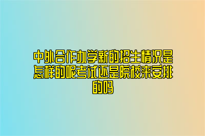 中外合作办学新的招生情况是怎样的呢考试还是院校来安排的吗